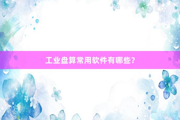 工业盘算常用软件有哪些?